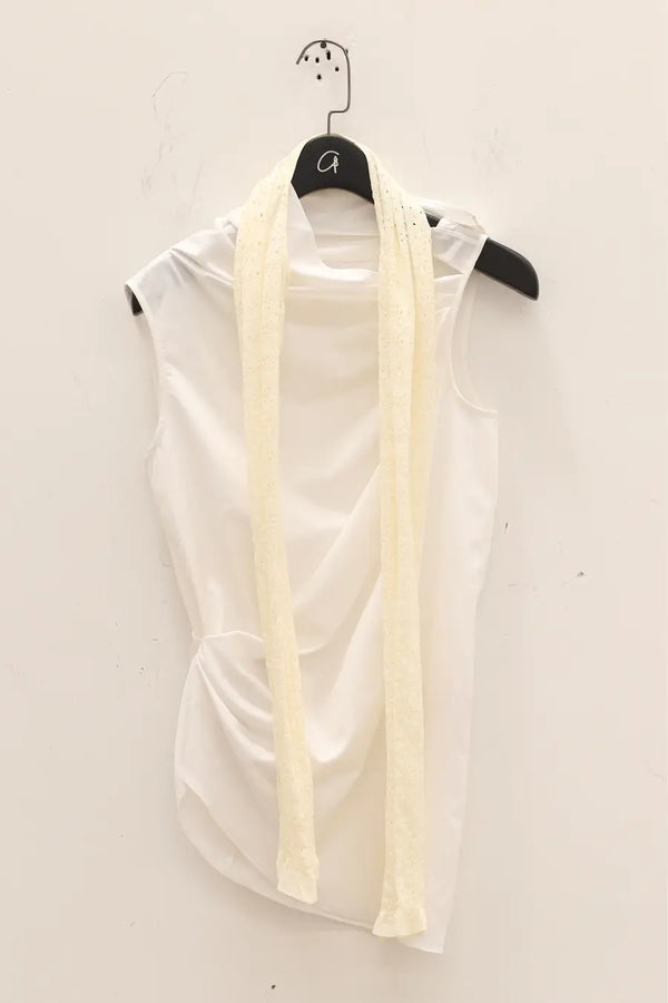 Un Morceau Waist Pleat Two-Sleeve Top UM231SZ23